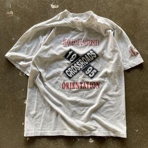 Vintage 1995 Duquesne University Shirt Mens Large Gray Orientation Tee T-Shirt